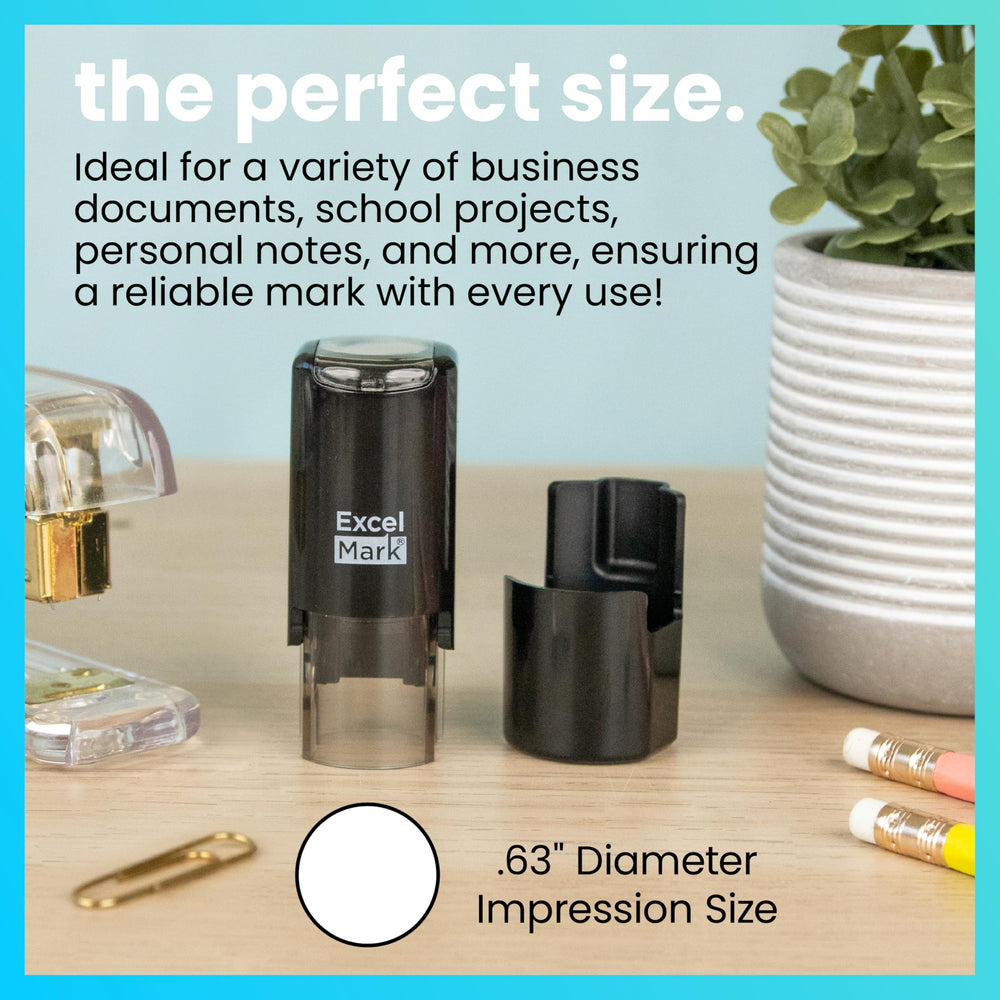 ExcelMark Happy Sun with double-sided ink pad extending impressions.