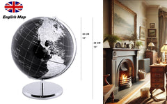 Exerz globe on stainless steel arc offers durable, premium desk decor