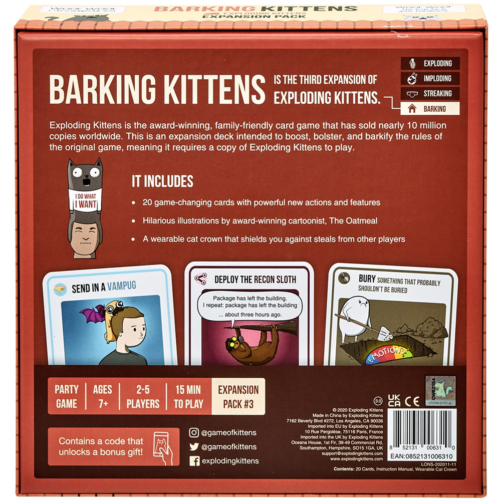 Exploding Kittens Barking Kittens chaotic fun for social play