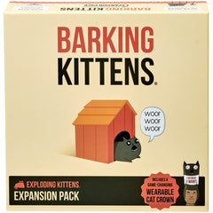 Exploding Kittens Barking Kittens expansion cards showcase new chaos for family game night