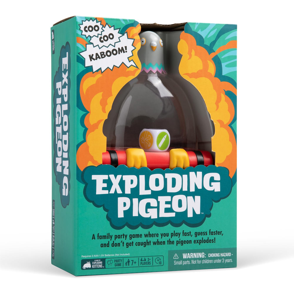 Exploding Pigeon shaker in hand during a fast family challenge.