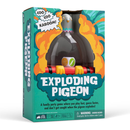 Exploding Pigeon shaker in hand during a fast family challenge.