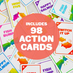 Three to eight players join in rapid, riotous rounds with Happy Salmon.