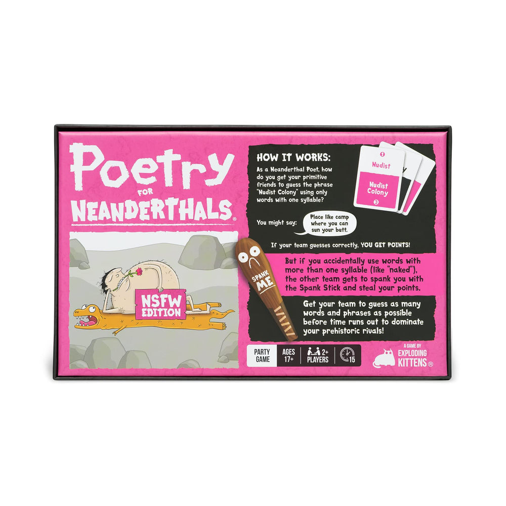 Exploding Kittens NSFW Spank Stick adds playful penalties during rounds.