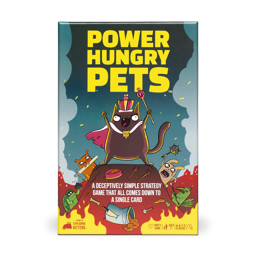 Action card from Exploding Kittens Power Hungry Pets in action for backstab or steal