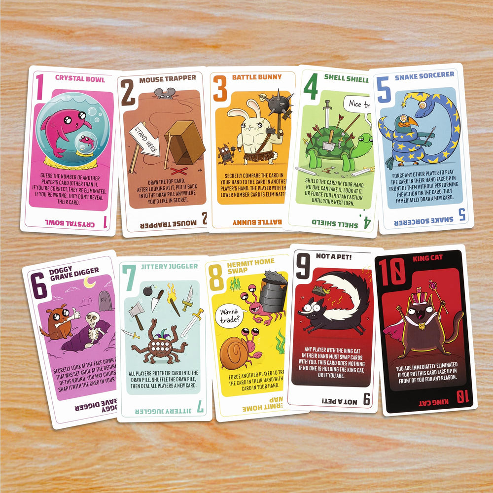 Shield and attack options in Exploding Kittens Power Hungry Pets