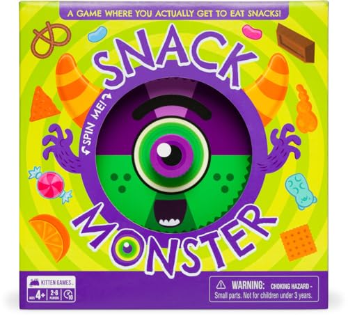 Exploding Kittens Snack Monster cards spread, colorful setup inspires counting and decision making.