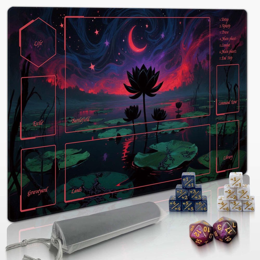 Extalas MTG playmat with edge-locking waterproof design for card protection during battles