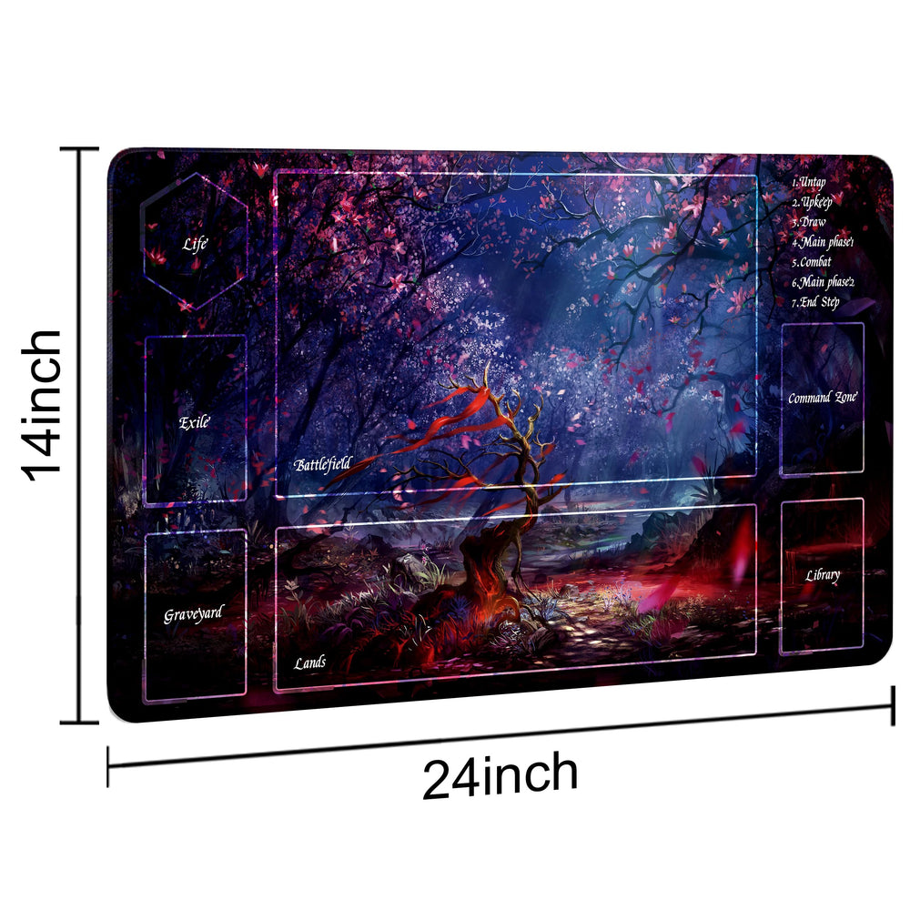 Extalas MTG Playmat with non-slip base stabilizing a fast-paced duel.