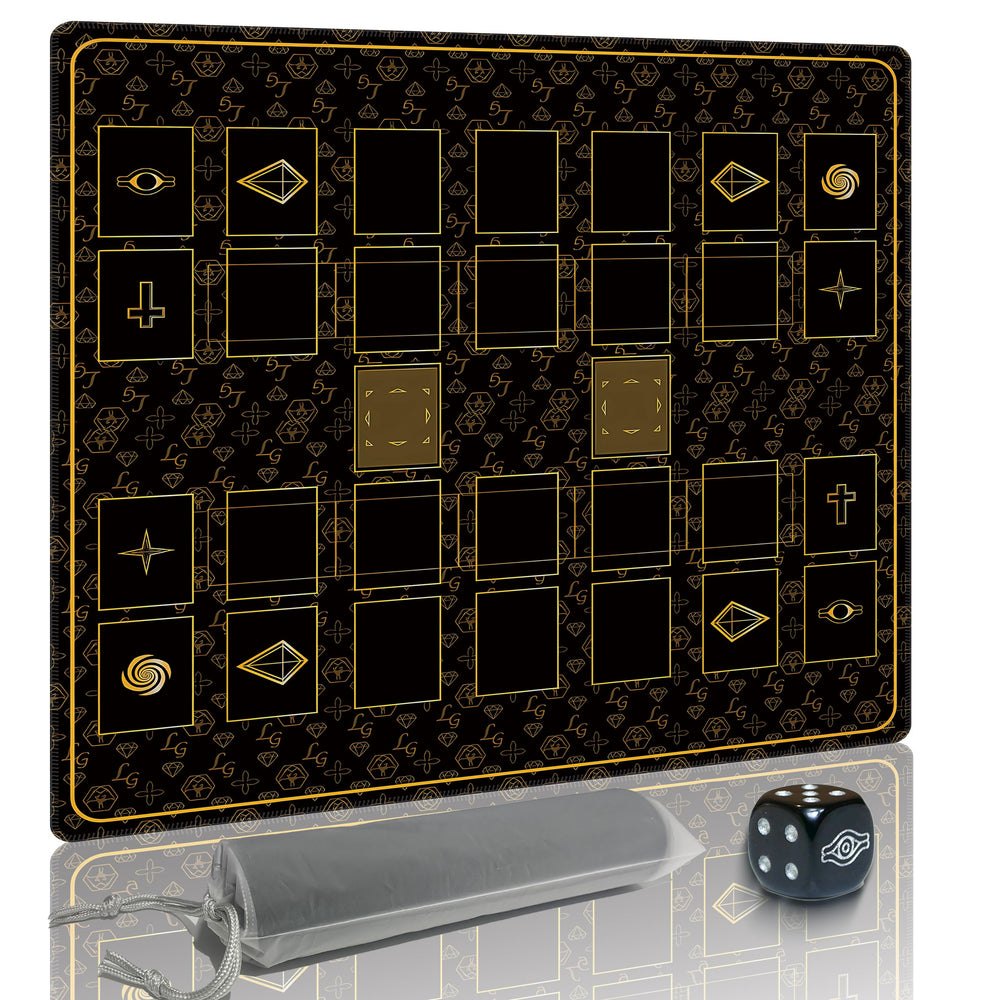 Extalas stitched Yugioh playmat showing solo play layout with Master Rule zones