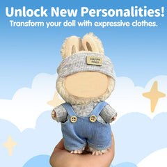 Eyancotoi 17cm doll outfit on doll demonstrates snug, pose-friendly fit