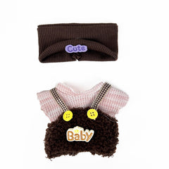 Eyancotoi 17 cm doll clothes set with hat and top, suspenders, and pants for versatile play.