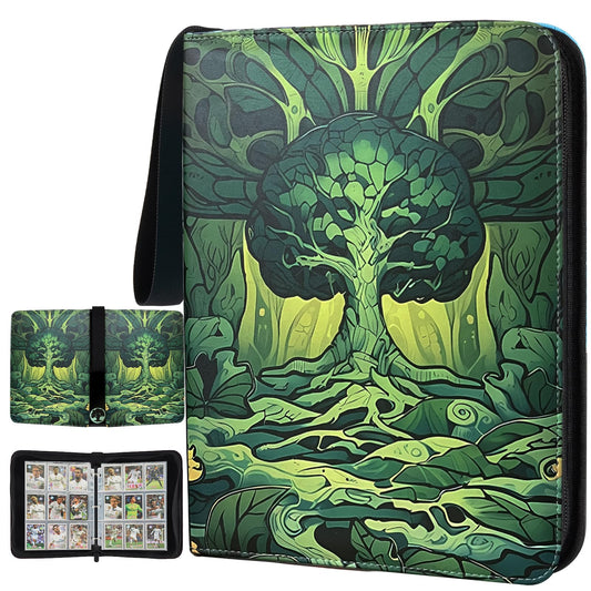 EYEGLEAM card binder front cover in green for stylish MTG/TCG card storage