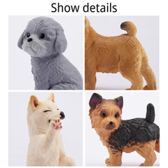 EYSCOTA dog figurines Poodle pair with hand-painted details for playtime