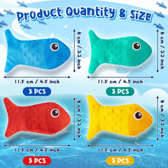 EYxsaxenk colorful fish beanbags in four colors for party games and celebrations.