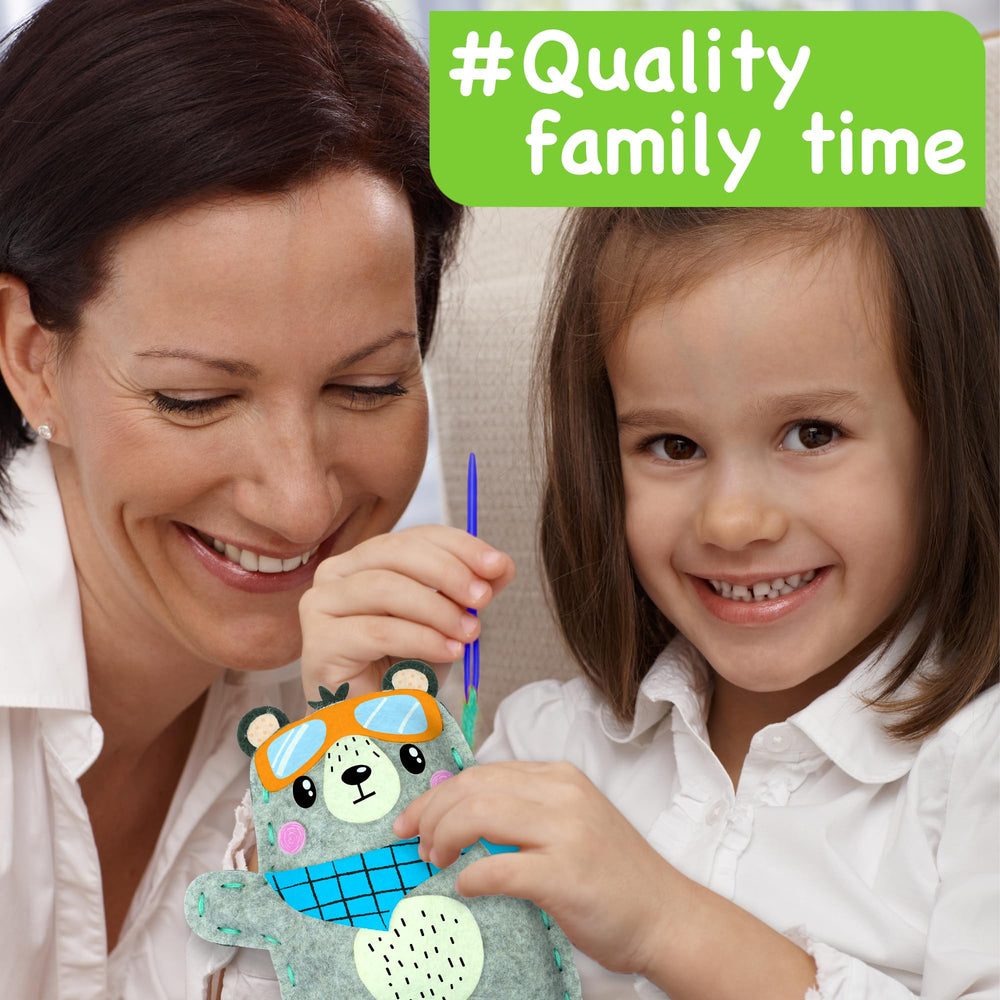 EZCRA family crafting time promotes bonding while kids learn basic sewing skills