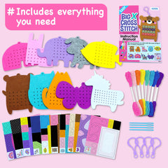 EZCRA kit with pre-printed patterns for simple cross stitch learning