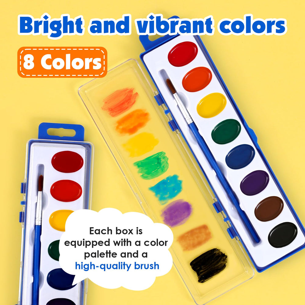EZLYFF bright colors watercolor palette and transparent mixing tray for easy blending.