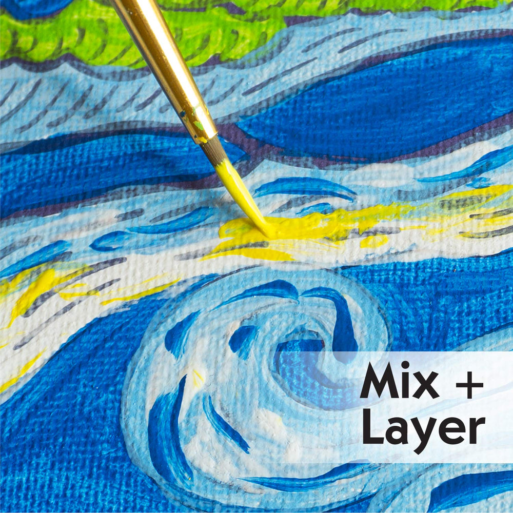 Faber-Castell hang tabs and pop-up easel for display after completion