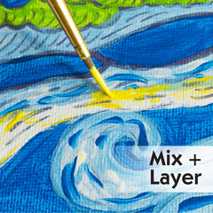 Faber-Castell hang tabs and pop-up easel for display after completion