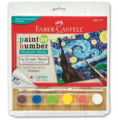 Faber-Castell Paint by Number Starry Night canvas 6x8 for calm, creative practice
