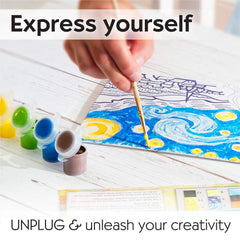 Faber-Castell Starry Night painting guide helps beginners follow along