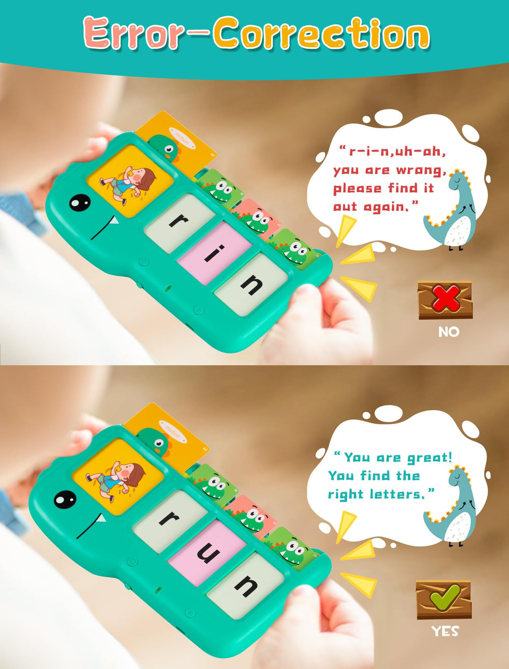 Fabeto Talking Flash Cards simple setup for independent play