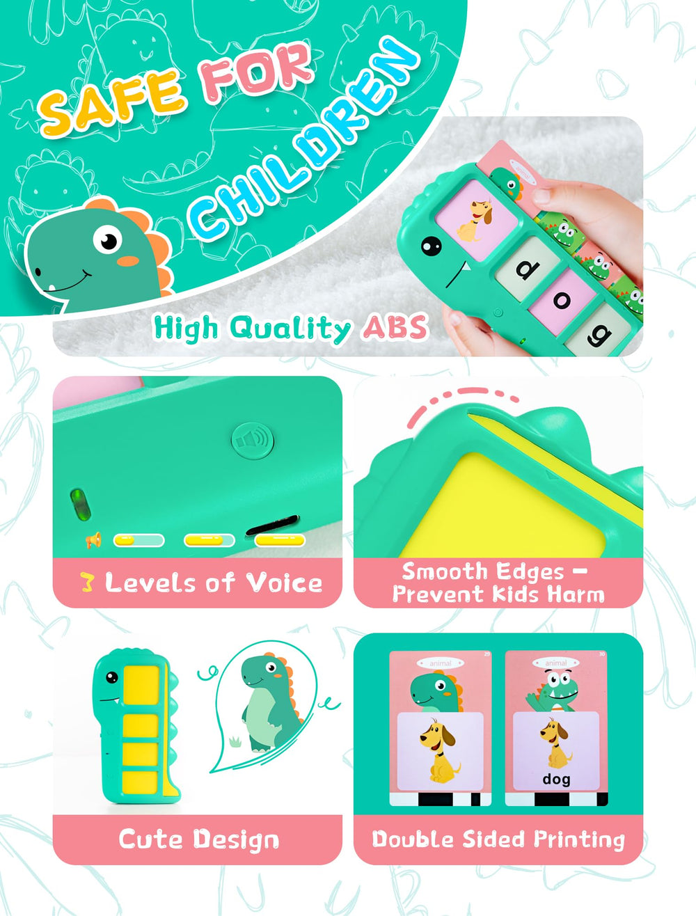 Fabeto Talking Flash Cards waterproof design for on-the-go learning
