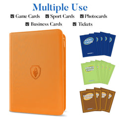 Fabmaker 9-pocket binder opened to reveal 360-card capacity.