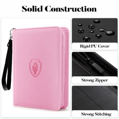 Fabmaker binder in pink, back view showcasing compact travel-ready design.