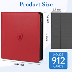Fabmaker binder demonstrates 912-card capacity for large collections.