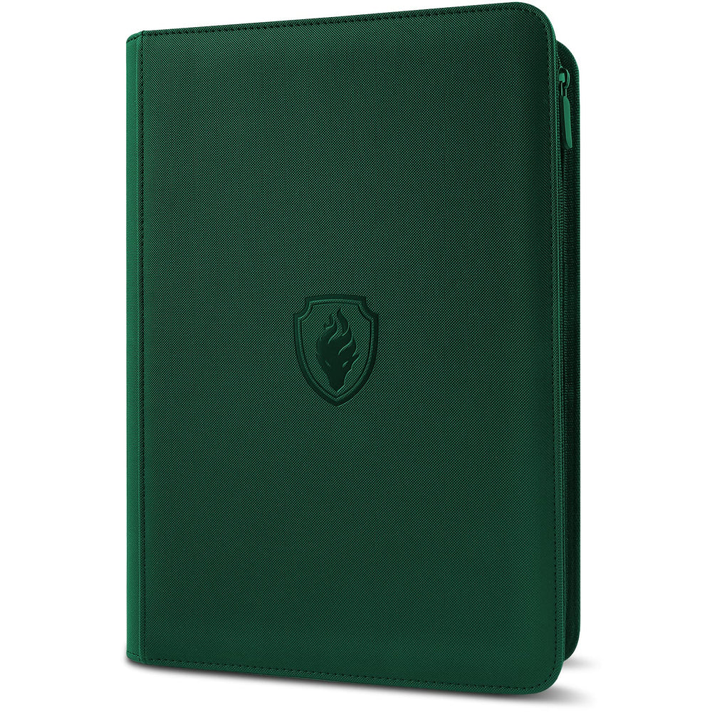 Fabmaker premium zip card binder dark green cover for durable protection.