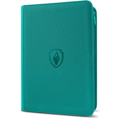 Fabmaker Premium Zip Card Binder turquoise front cover showing durable protection