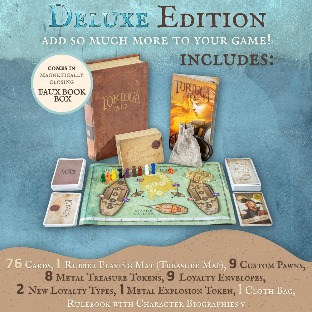 Pirate pawns from Tortuga 1667 Deluxe Edition add character at the table