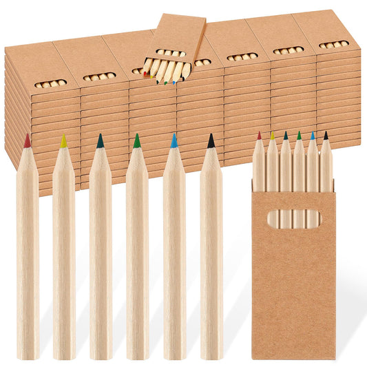 Faccito mini colored pencils box front view for classroom use