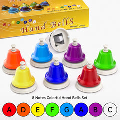 Facmogu desk bells set used for family music activity at home.
