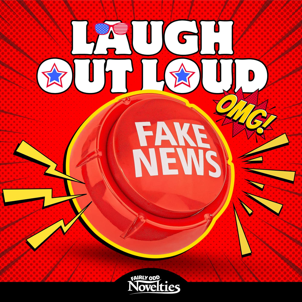 Fairly Odd Novelties Trumped Up Fake News Button battery compartment close-up for easy setup