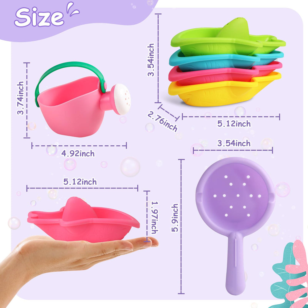Fajiabao baby bath toy boat-4 fosters water pouring and imaginative play