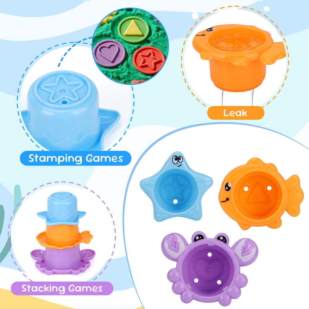 Fajiabao crab boat floating toy supports stacking and racing bath-time fun.
