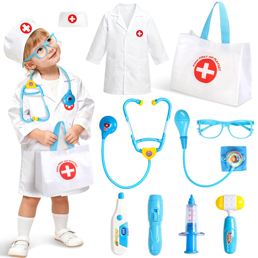 Fajiabao blue doctor kit costume for imaginative pretend play