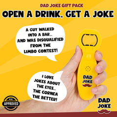 Family dinner setup featuring the joke-packed gift set.