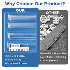 Clear acrylic racks enhance focus by keeping tiles neatly aligned.