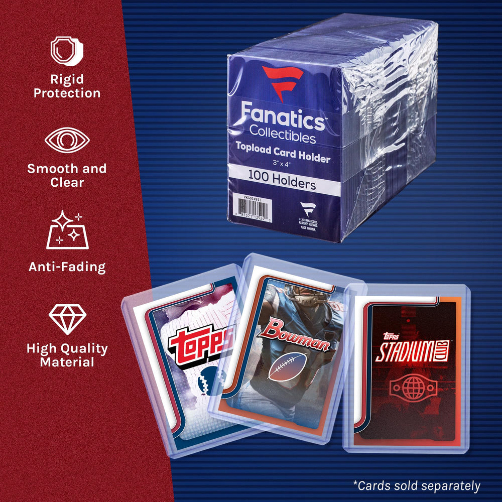 Fanatics 3x4 top loader card insert securing the card