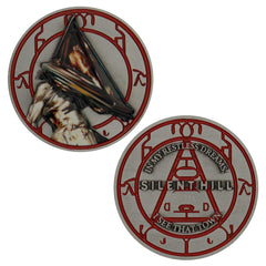 Fanattik Silent Hill Pyramid Head coin front view highlighting iconic design.