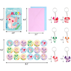 Fancy Land axolotl keychain closeup; durable PVC charm.