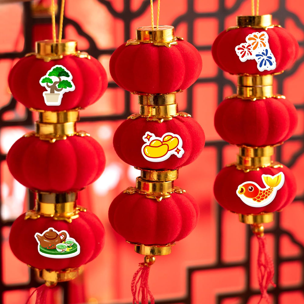 Fancy Land dumpling pattern foam sticker for Lunar New Year scrapbooks