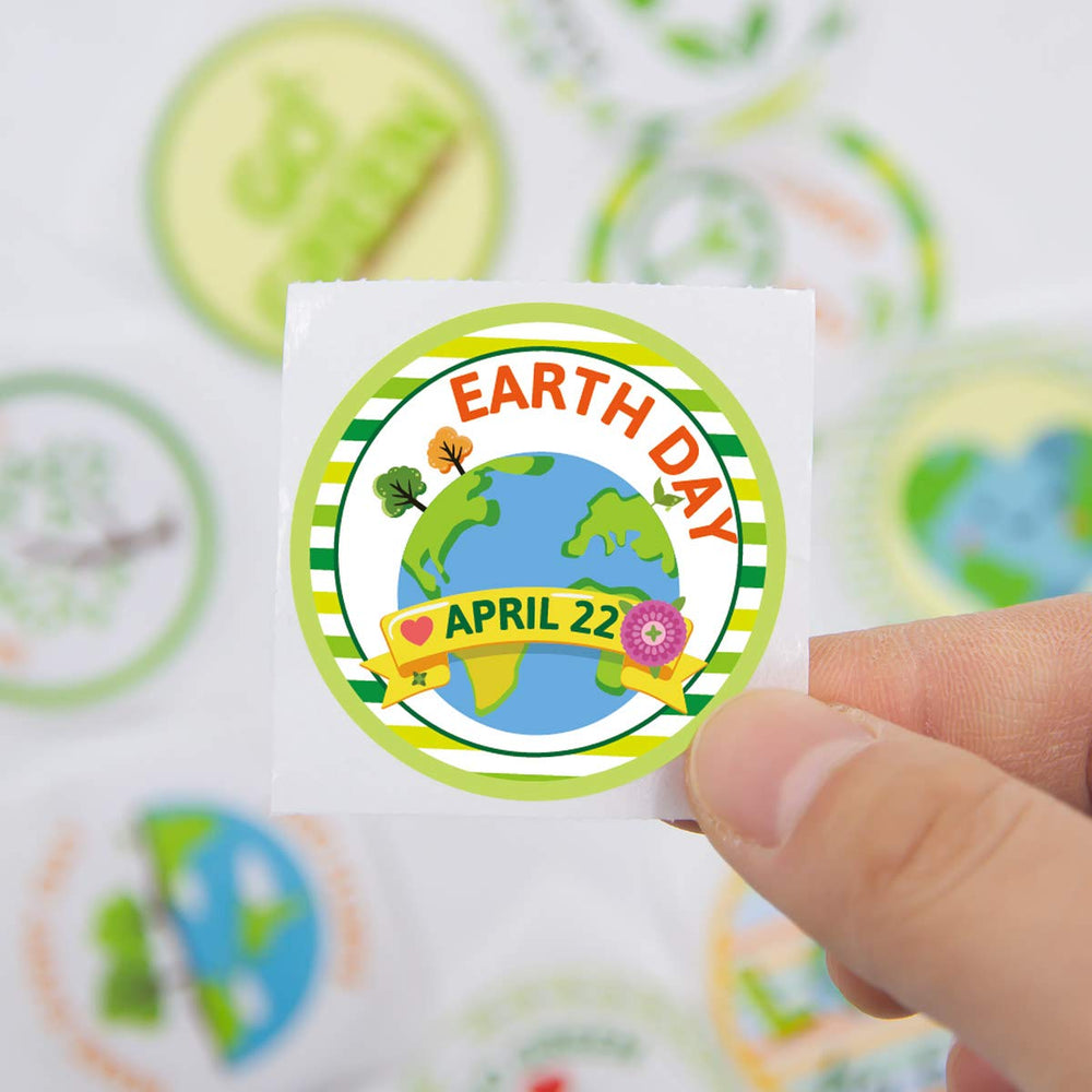 Fancy Land classroom-label stickers highlight eco-messages for organized desks.