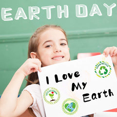Fancy Land go green phrases on stickers for daily green reminders.