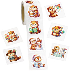 Fancy Land groundhog gift-bag sticker brightens holiday bags and scrap crafts.