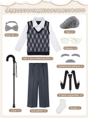 FancyFun old man costume glasses add authentic charm for pretend play.